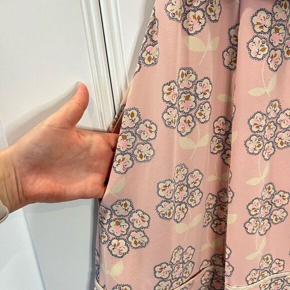 Jill Stuart Collection Size 2 Silk Lace Floral Dress Sleeveless Knee Length - Picture 6 of 14